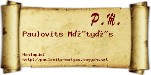Paulovits Mátyás névjegykártya